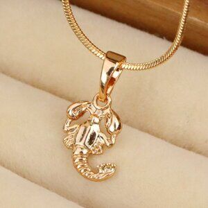 "Scorpio Zodiac Scorpion Rose Gold Pendant Astrology Charm, XPPT1469